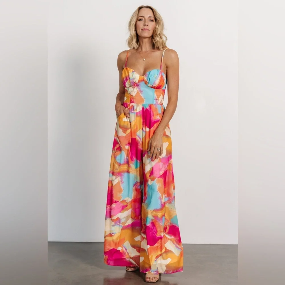 Baltic Born “Shea” Multi Colored Jumpsuit NWT - Picture 2 of 12